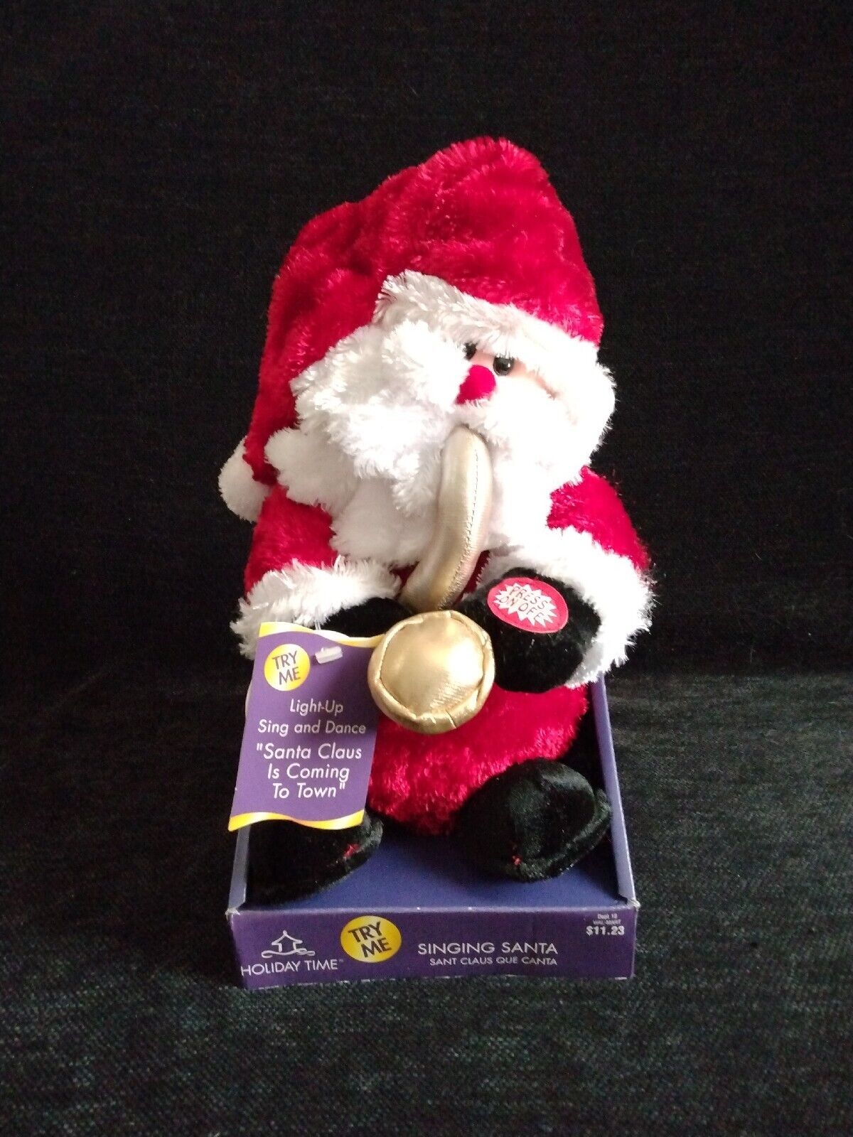 DanDee Light Up Sing and Dance Santa Claus Is Coming Saxophone Tags & Box WORKS