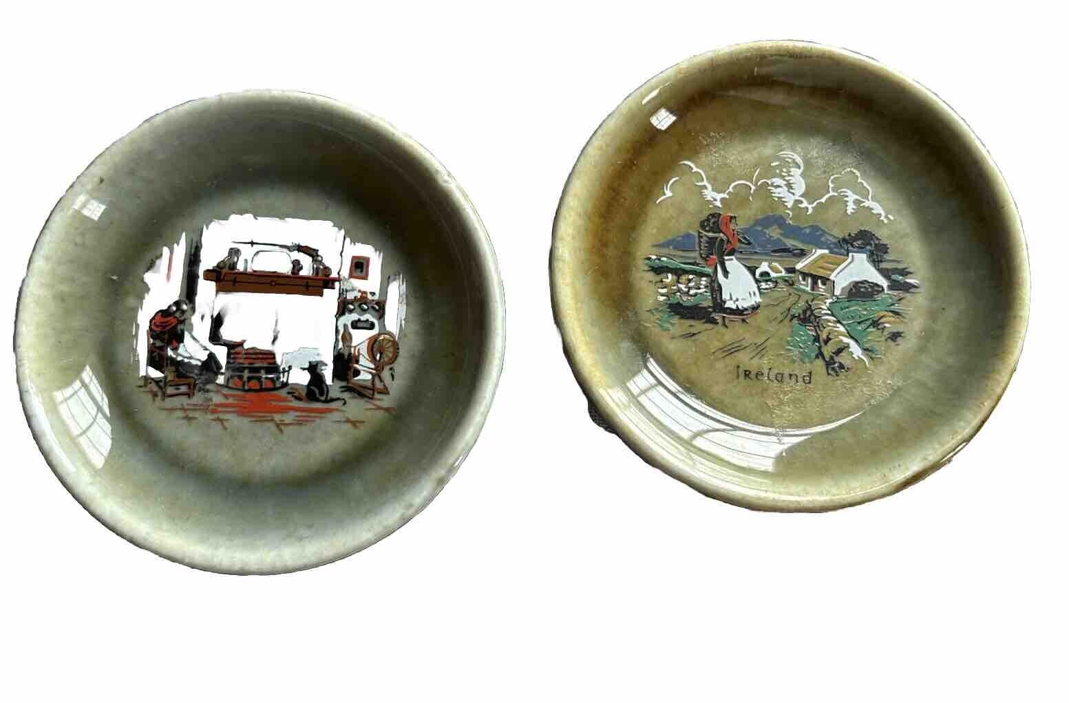 Irish Wade Butter Dishes. Very good condition  from 1950’s. Scenes from Ireland