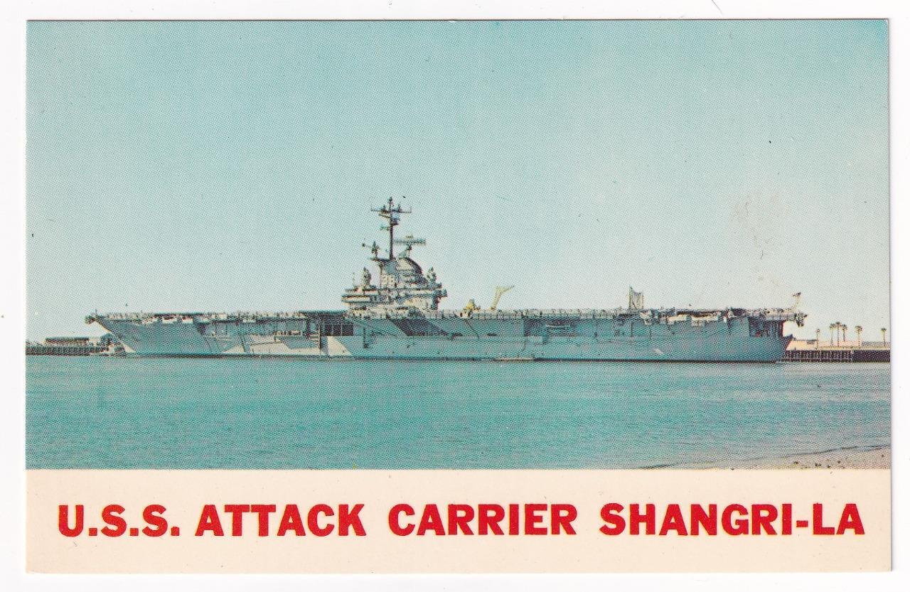 Aircraft Carrier USS SHANGRI-LA CVA-38 Navy Ship Postcard S2247