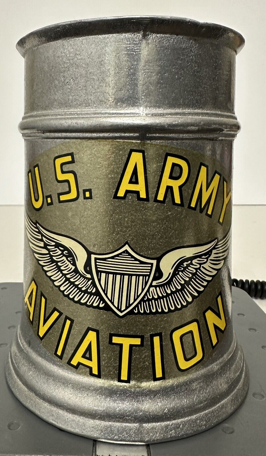 U.S Army Aviation Metropolitan Museum New York 76 Bicentennial Corp. Silver Mug
