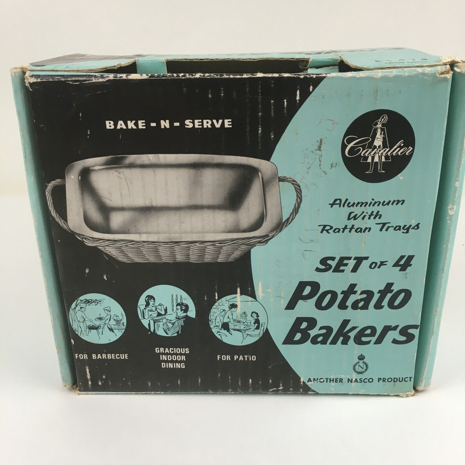 Vintage Nasco Cavalier Baking Pans Potatoe Bakers Baskets Mid Century Modern