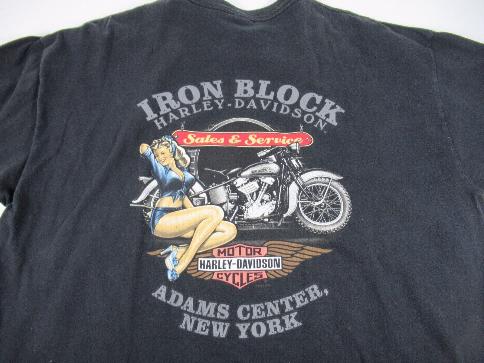 Harley Davidson Legendary Motor 1 Cycles Iron Block Black Sz 1XL New York A2
