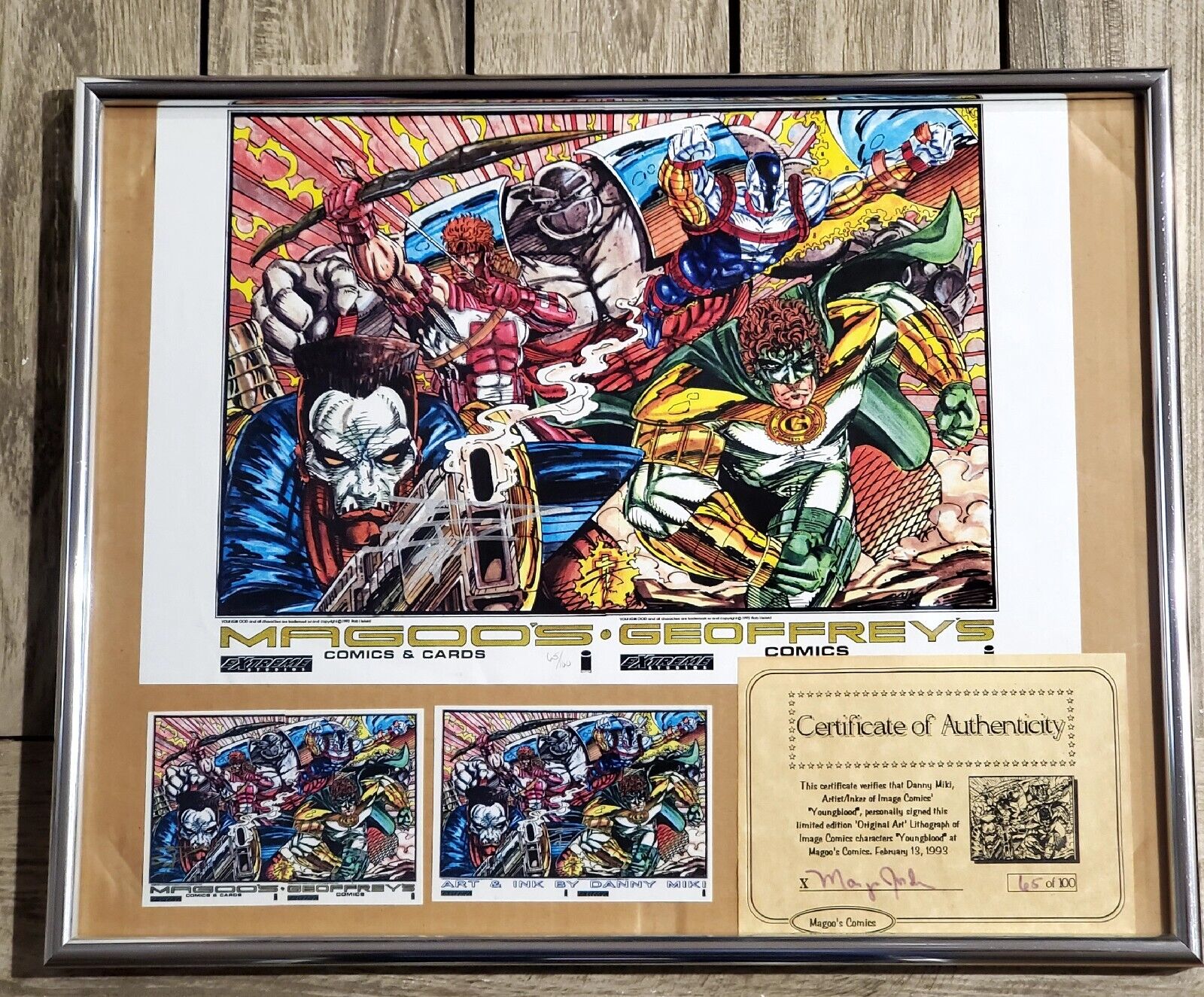 RARE Sigmed Danny Miki Original art Litho of YOUNGBLOOD characters 65/100 COA