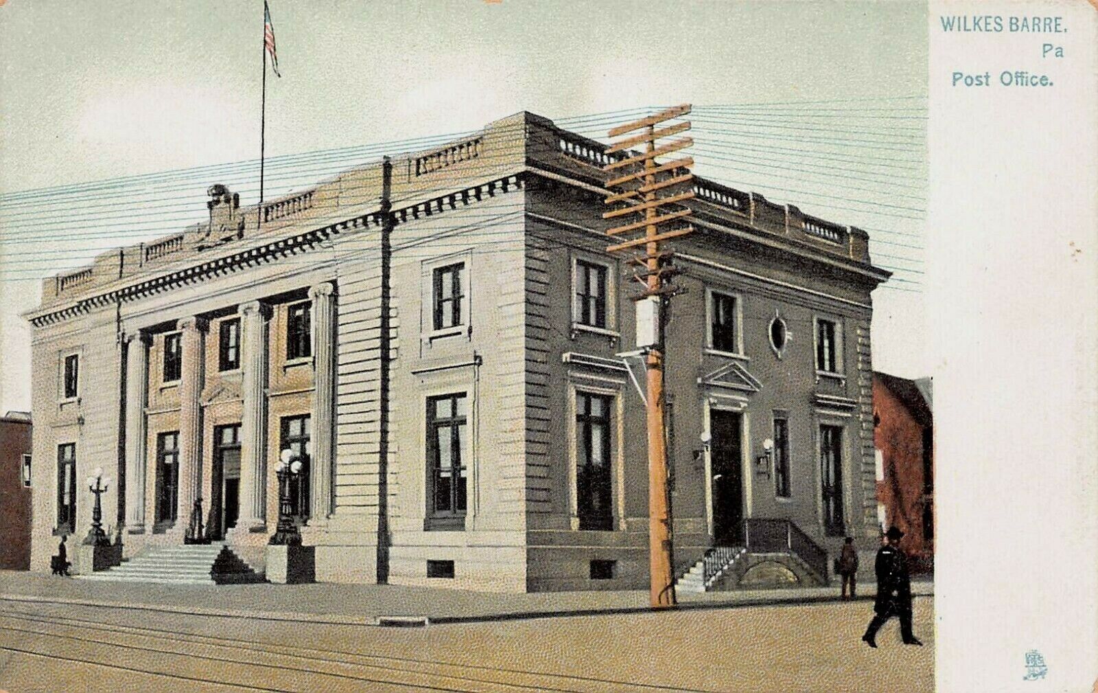 U.S. Post Office, Wilkes Barre, PA, Early Postcard, Unused, Raphael Tuck & Sons