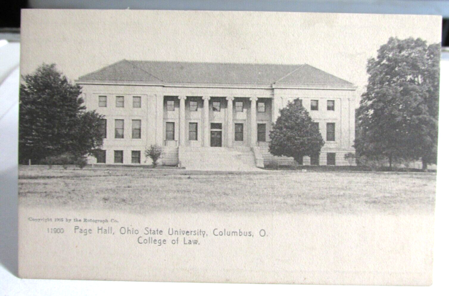 1908-1912 OHIO STATE UNIVERSITY COLUMBUS OHIO Postcard Page Hall College of Law