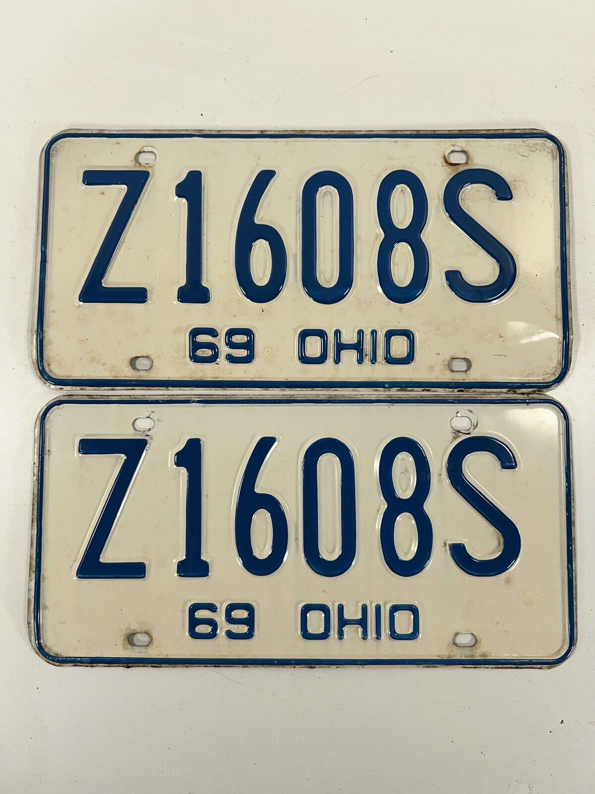 1969 Ohio License Plate Vintage Pair Set Car Truck Part Original Plates Z1608S