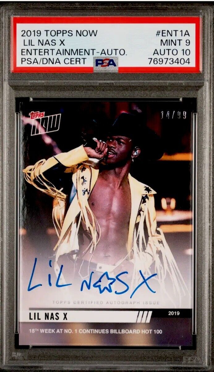 Lil Nas X 2019 Topps Now Rookie RC Autograph 14/99 PSA 9 Mint Auto 10