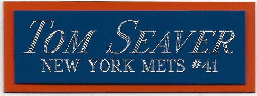 TOM SEAVER NY METS NAMEPLATE FOR AUTOGRAPHED Signed Baseball Display CUBE CASE