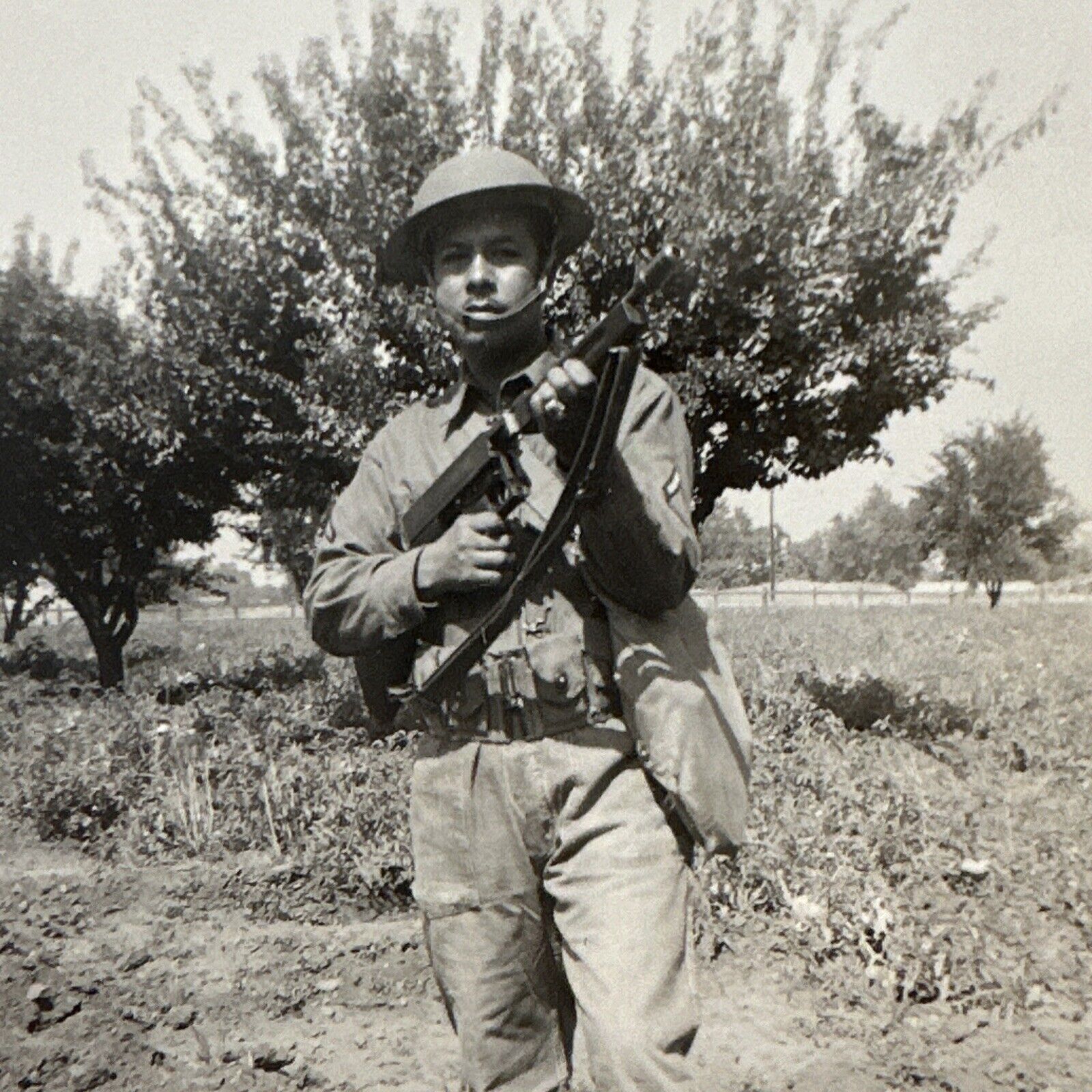 VINTAGE PHOTO WW2 WWII Hispanic Soldier, Matachi Ranch, San Jose Original 1942