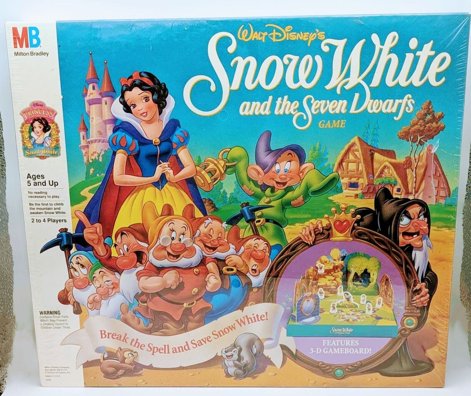NIB sealed 1992 Vtg Snow White and the Seven Dwarfs Board Game Milton Bradley 
