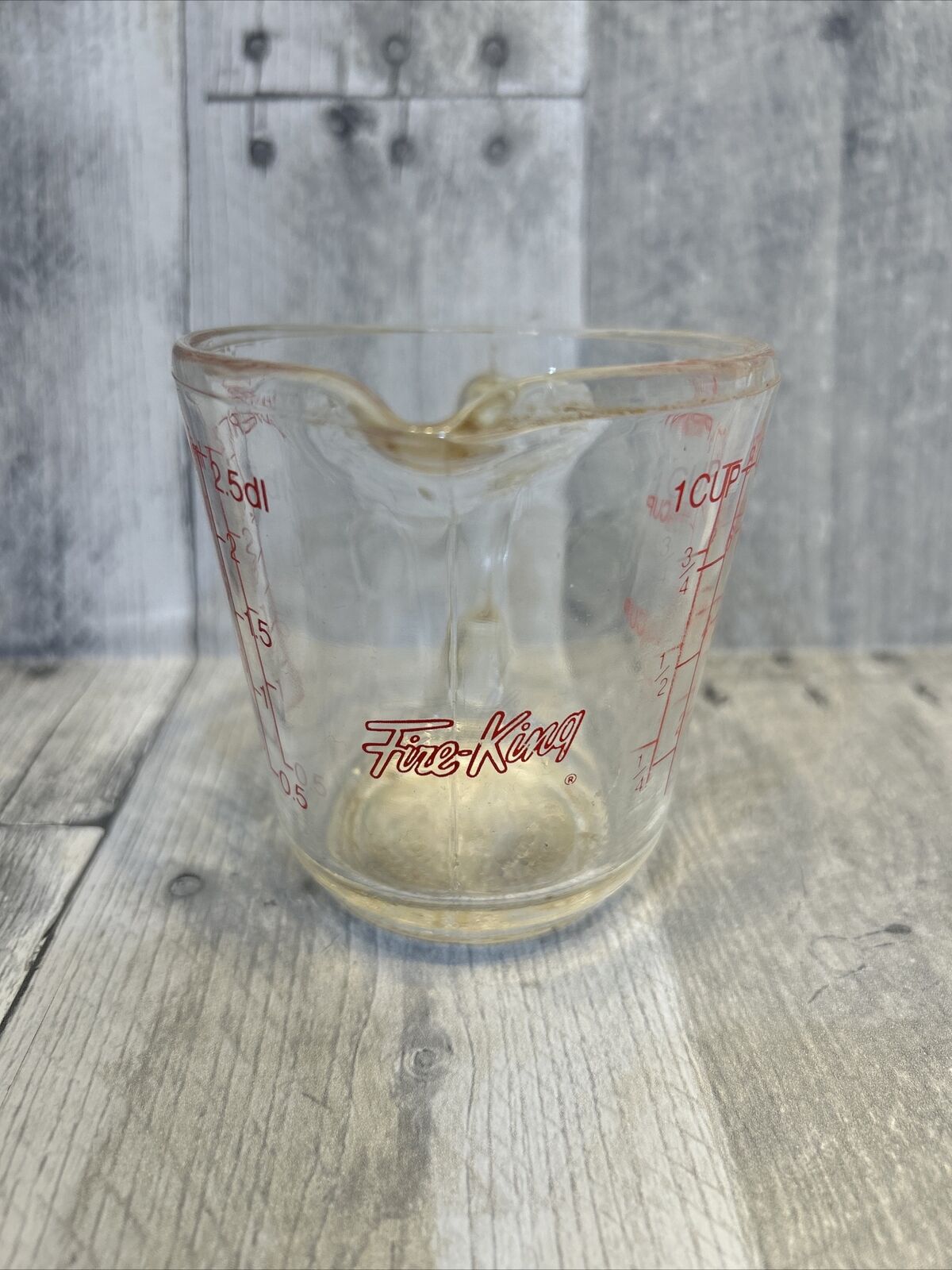 Vintage Fire-King 1 Cup Measuring Cup Red Lettering