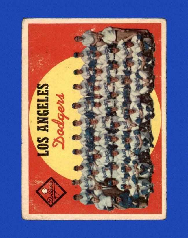 1959 Topps Set Break #457 Los Angeles Dodgers Team LOW GRADE (crease) *GMCARDS*