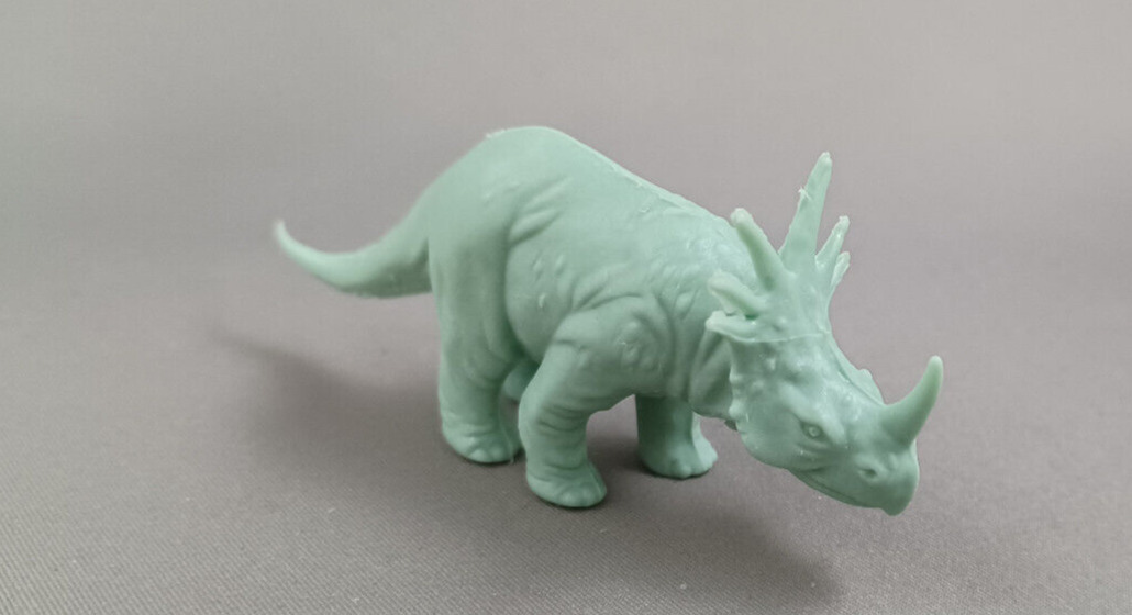 Marx Styracosaurus Vintage 1970s Prehistoric Playset Mint Green Plastic Dinosaur
