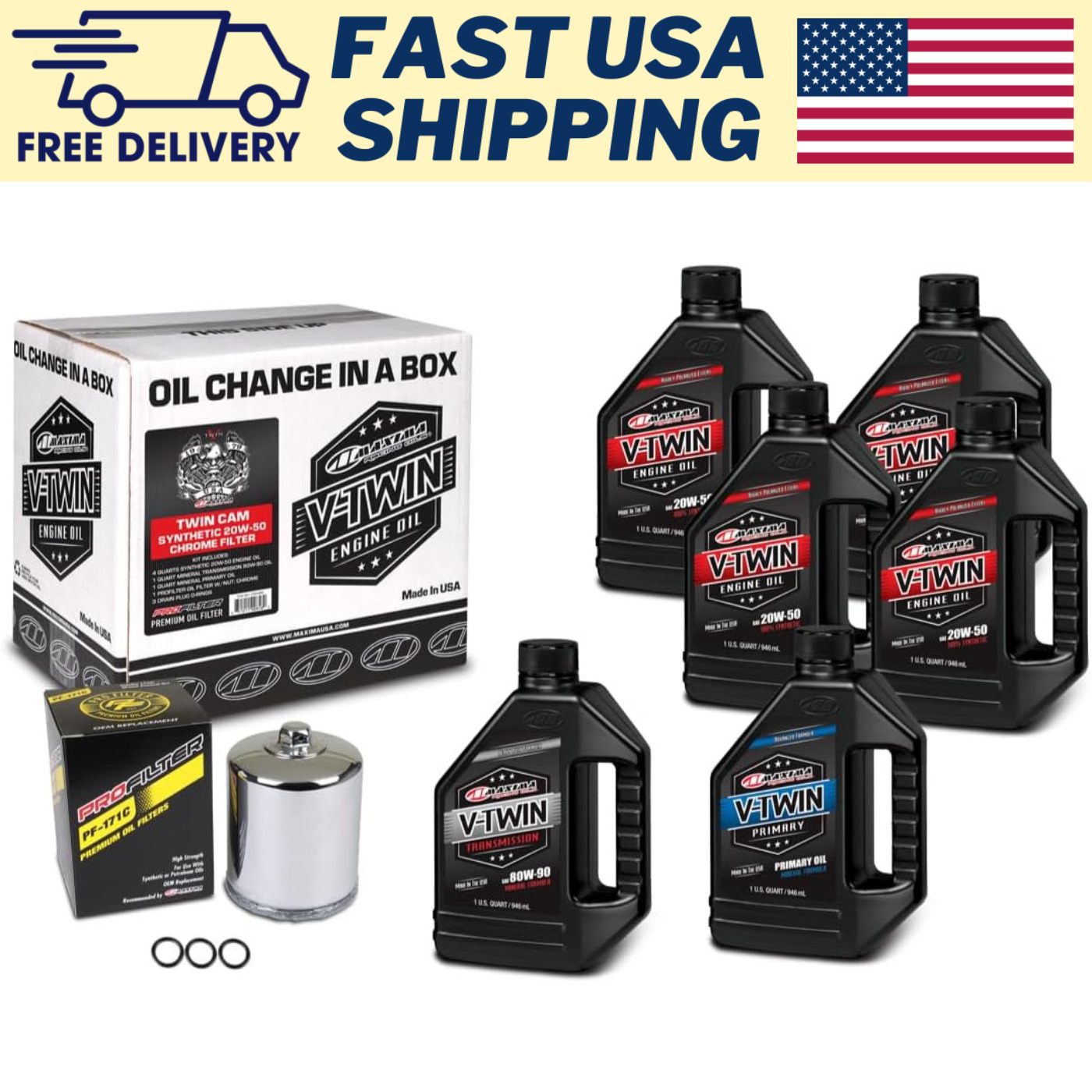Oil Change Kit Synthetic W/Black Filter, Twin Cam - ORIGINAL