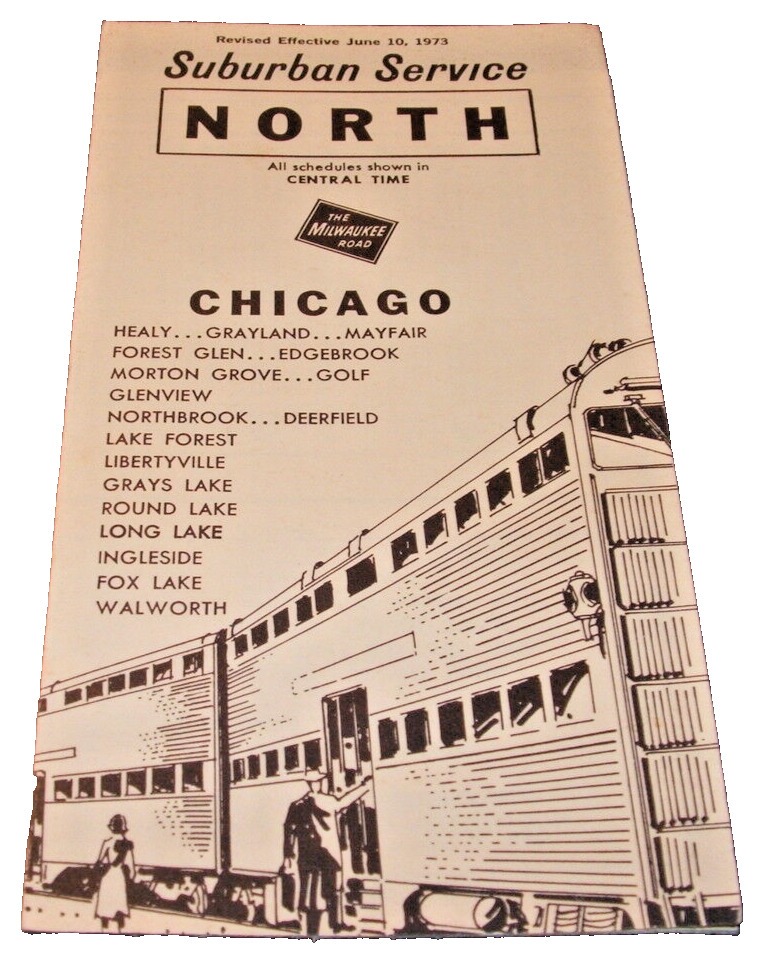 JUNE 1973 MILWAUKEE CHICAGO NORTH SUBURBAN PUBLIC TIMETABLE