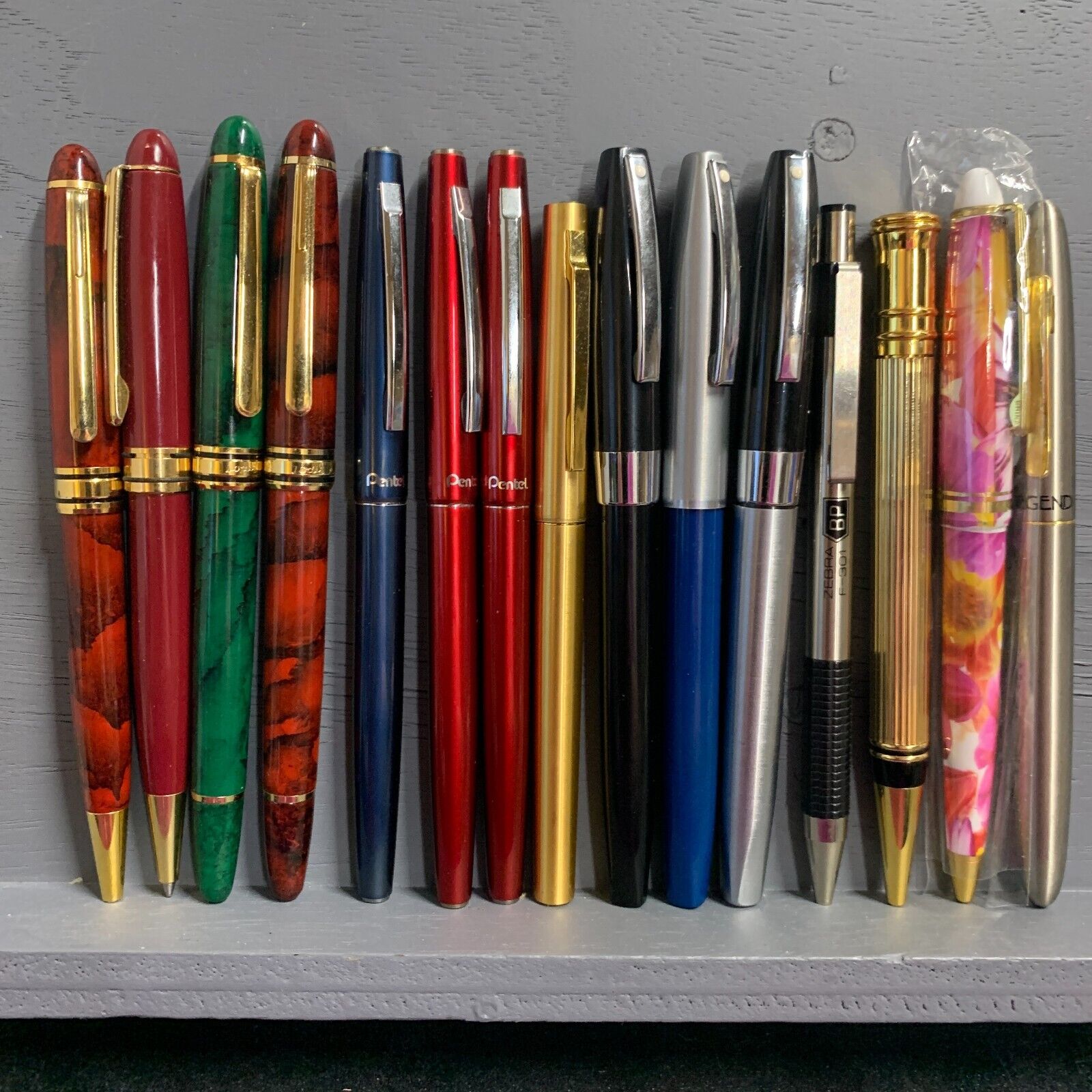 Lot of  15  Nice  Refillable Ink Pens Pentel Japan  Legend Shaeffer Zebra