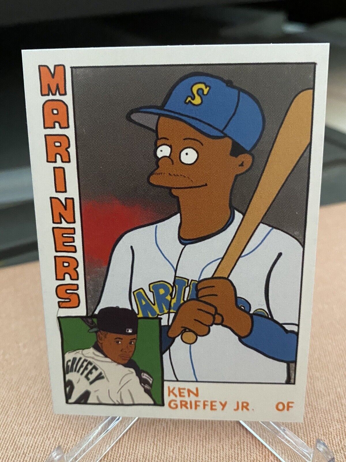 KEN GRIFFEY JR THE SIMPSONS At The Bat ACEO Custom Baseball Card Springfield