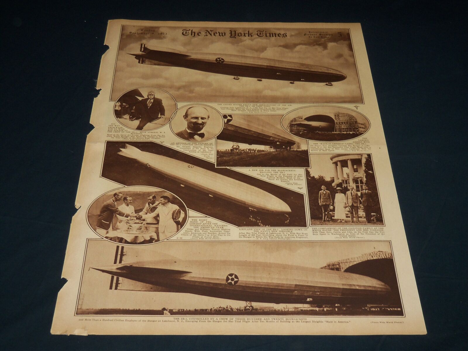 1923 SEPTEMBER 9 NEW YORK TIMES PICTURE SECTION NO. 5 & 6 - LIPTON CUP - NT 8900