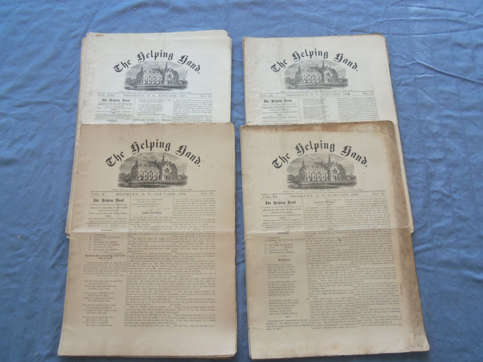 1877-1880 THE HELPING HAND NEWSPAPER - LOT OF 47 - ORPHANS OF THE HOME - NP 8412