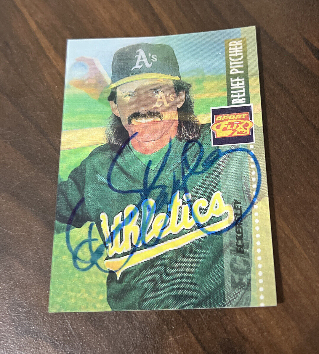 Dennis Eckersley Autograph Signed 1995 Pinnacle Sport Flix Card Signed