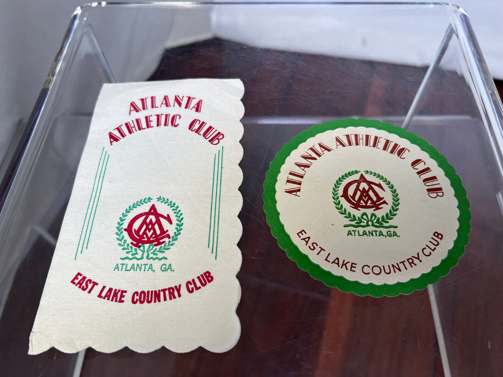 Vintage Atlanta Athletic Club East Lake Country Club Golf Napkin & Coaster