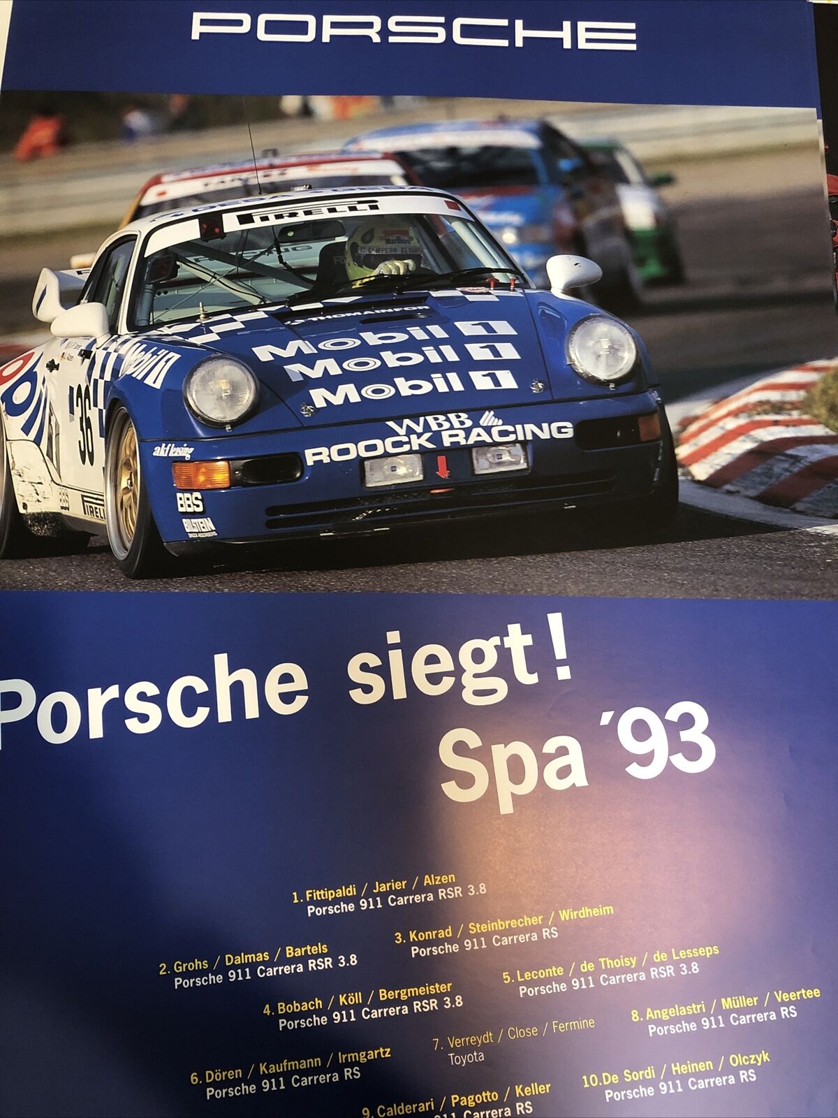 AWESOME Factory Porsche Poster Siege SPA 93
