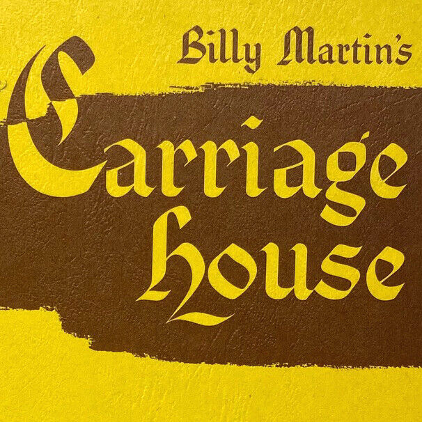 Vintage 1976 Billy Martin's Carriage House Restaurant Menu Georgetown DC