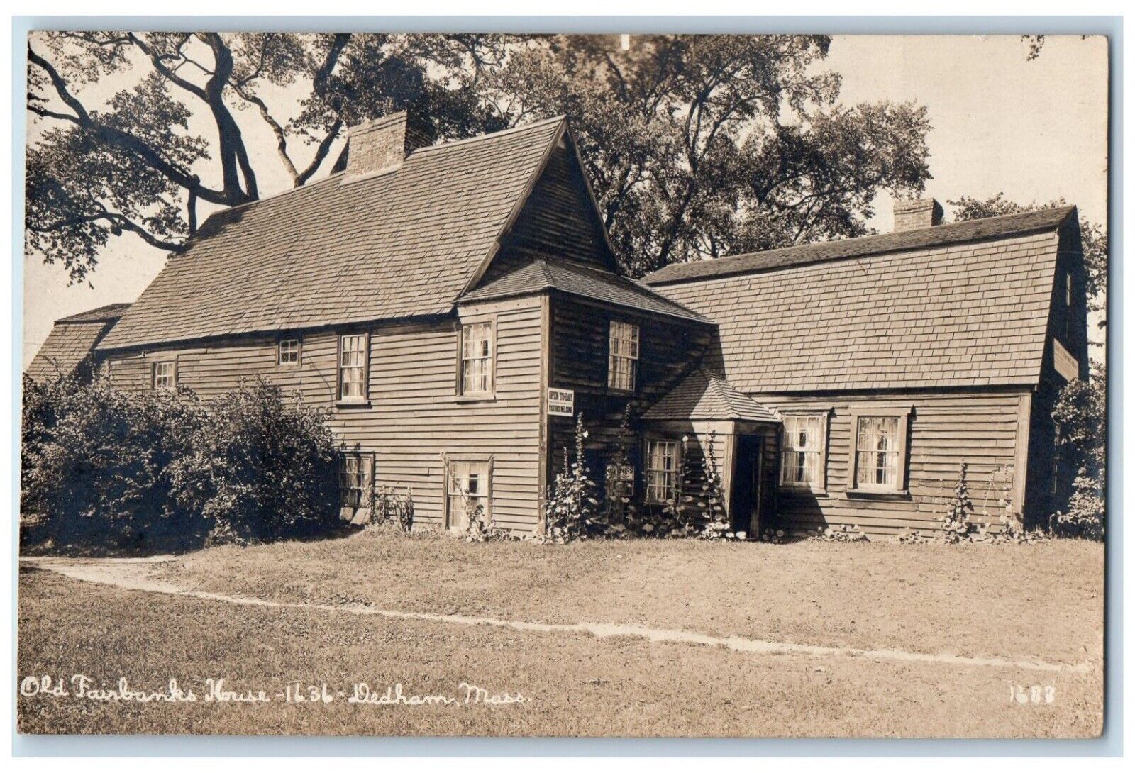 c1910's Old Fairbanks House Dedham Massachusetts MA Antique RPPC Photo Postcard