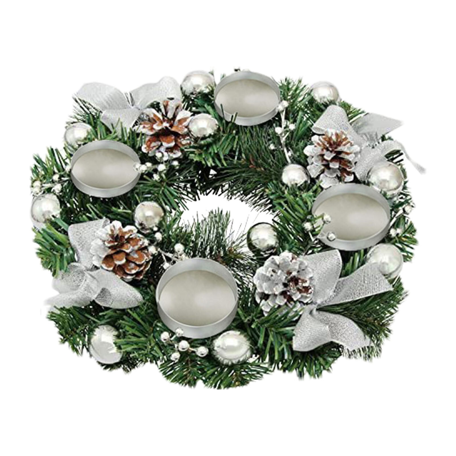 Exquisite Christmas Candlestick Wreath Candle Garland Ring Candle Holder