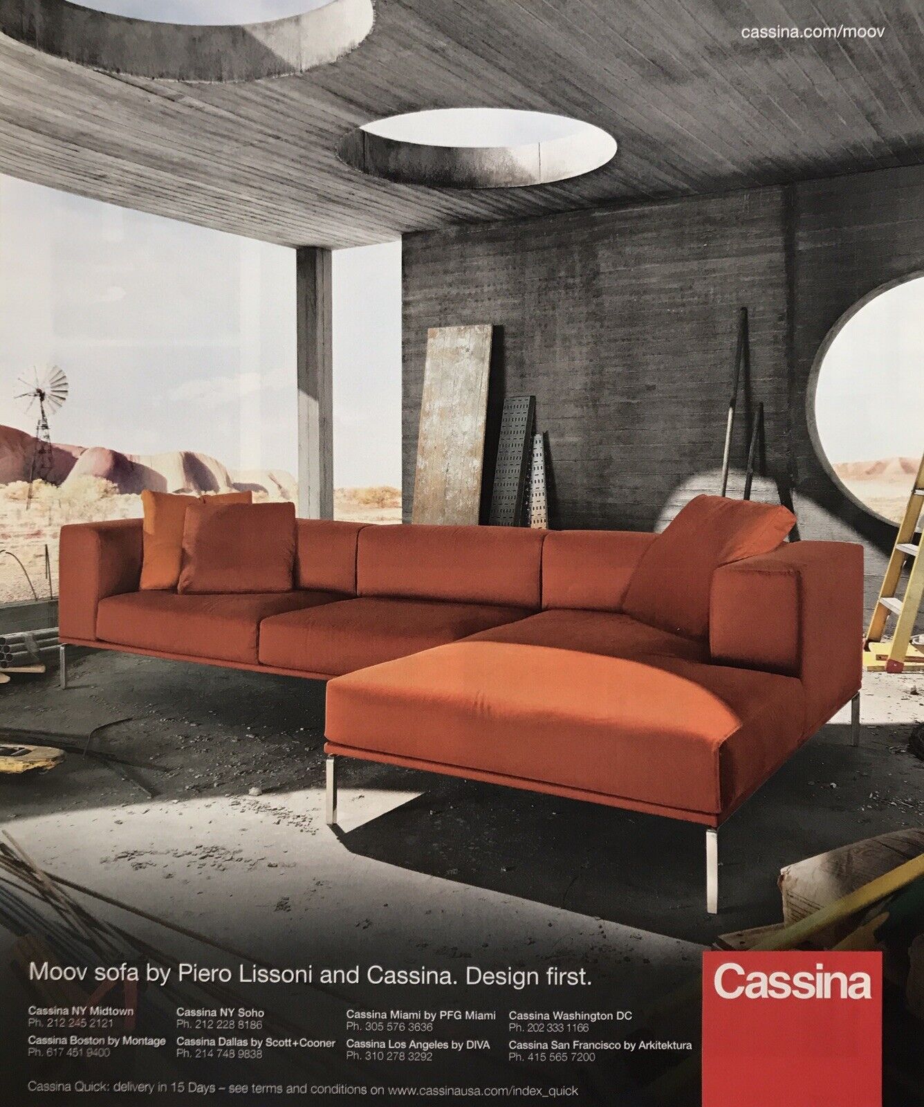2013 AD Cassina Moov Sofa Original Piero Lissoni Design Modern Decor