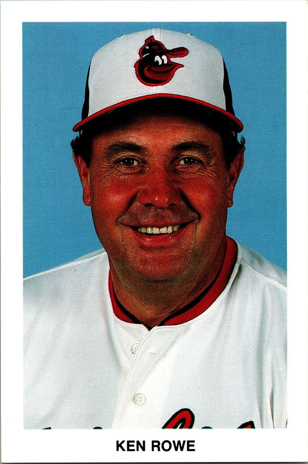 Kenn Rowe 1980s Baltimore Orioles Team Issued UNP Chrome Postcard 