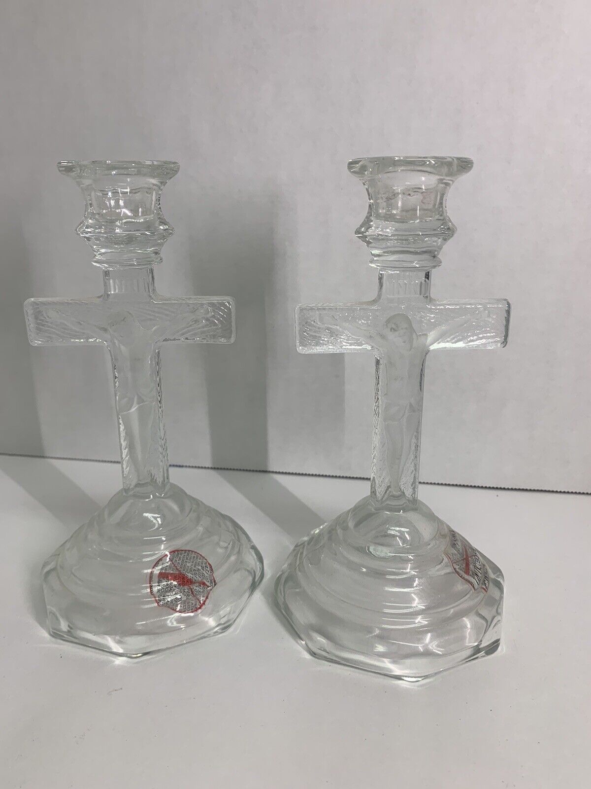 Vintage Homco Jesus Crucifix Candlesticks