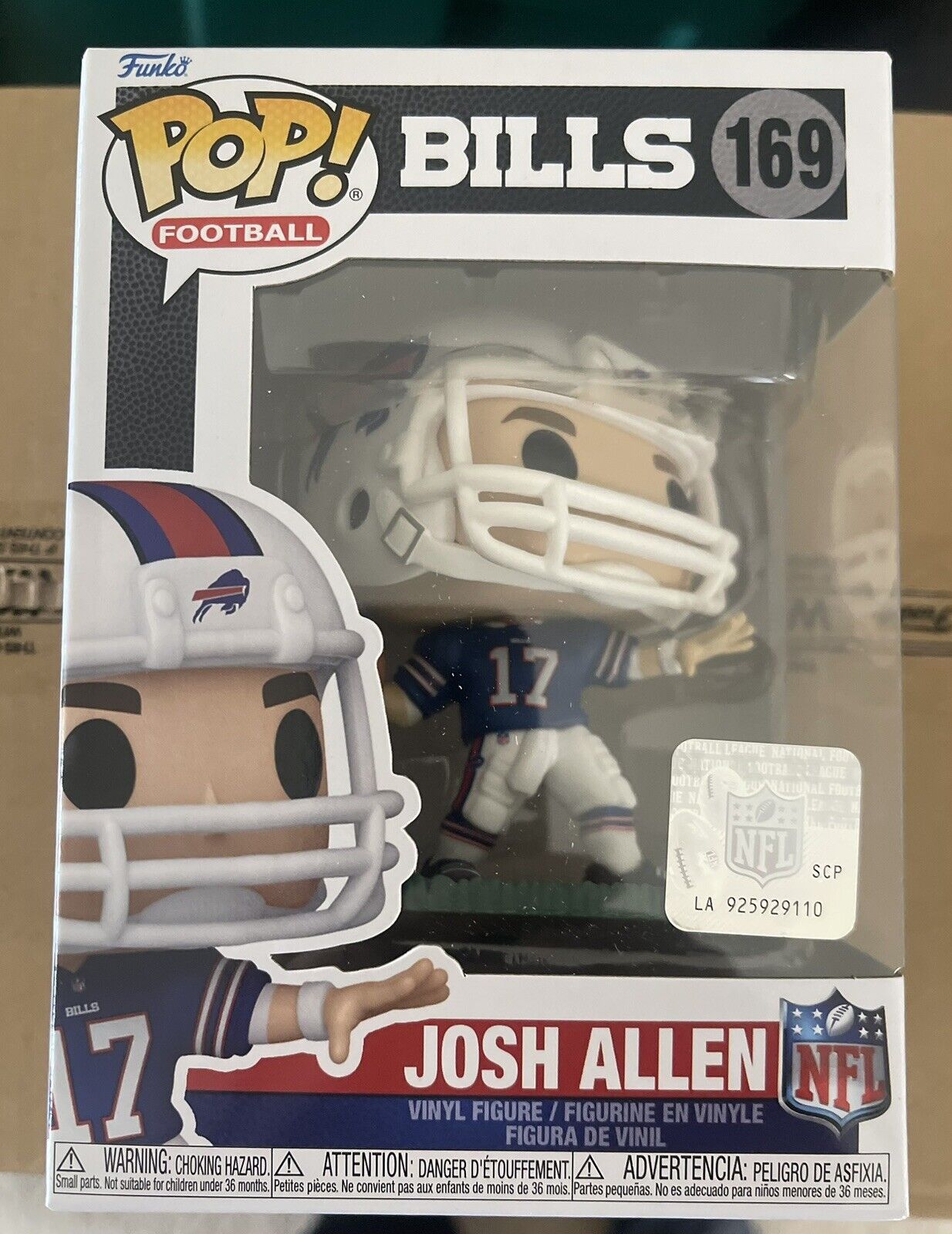 Josh Allen Buffalo Bills NFL Funko Pop #169 Blue Jersey Brand New In Hand