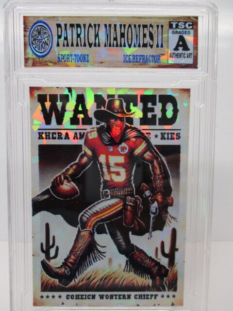 2024 Patrick Mahomes II Wanted Poster SP/99 Ice Refractor Sport-Toonz zx3 rc
