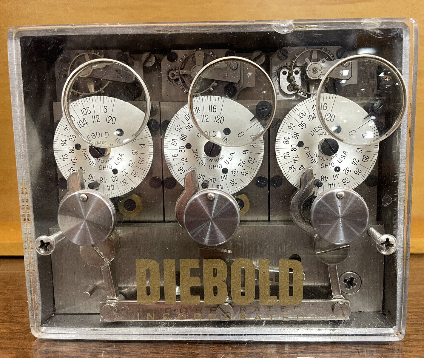 Antique Diebold Safe & Lock Co. Bank Vault Timelock Type Triple 3 Movement