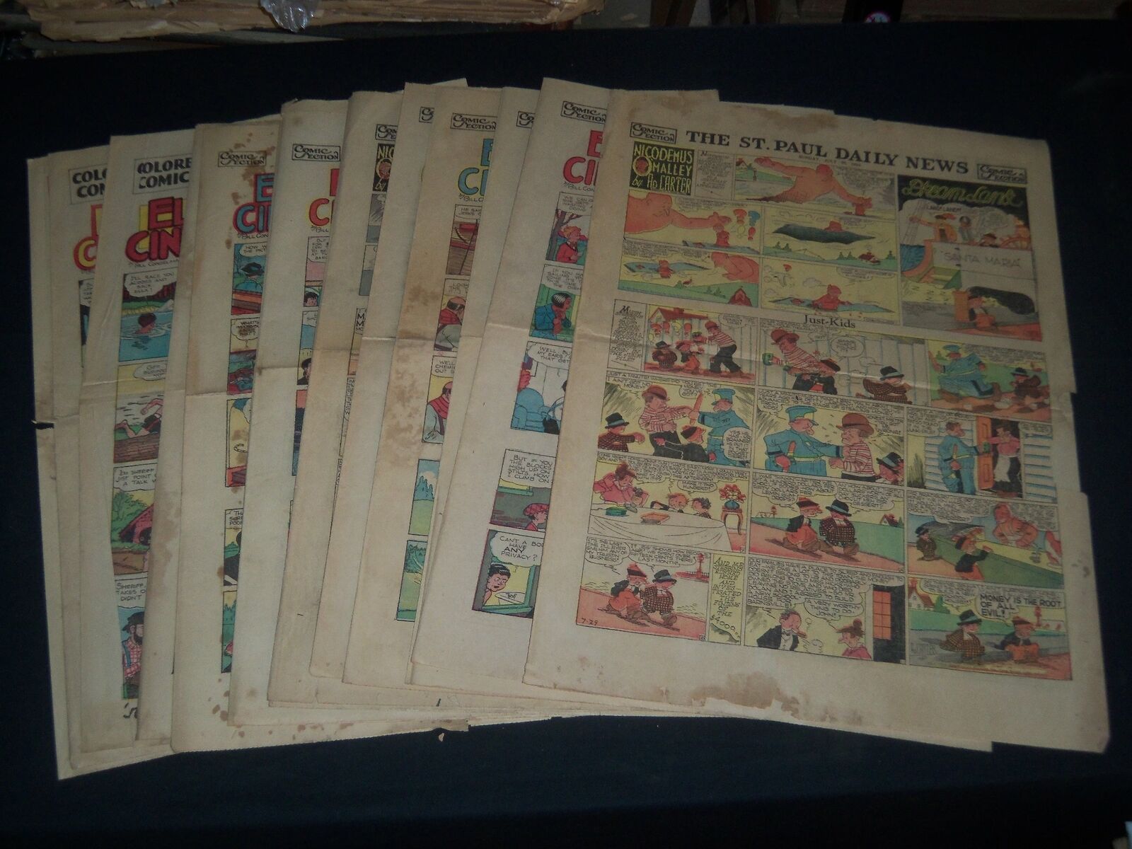 1934-1936 ST. PAUL DAILY NEWS SUNDAY COLOR COMICS LOT OF 14 - NP 3738