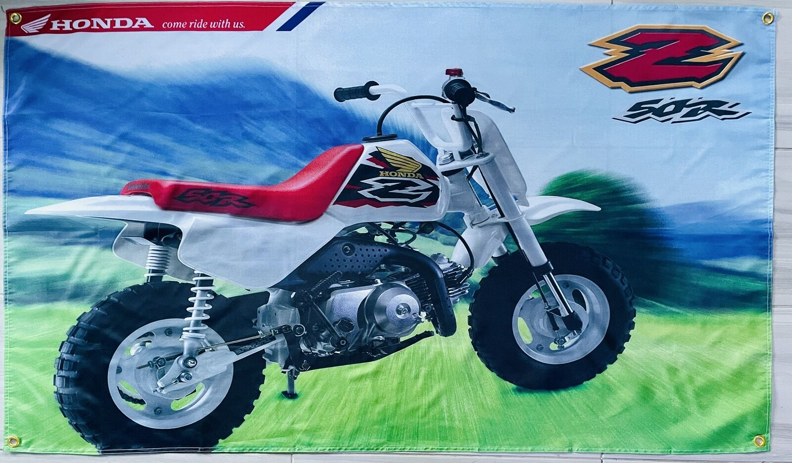 HONDA Z50R 3x5ft FLAG BANNER MAN CAVE GARAGE Motorcycle