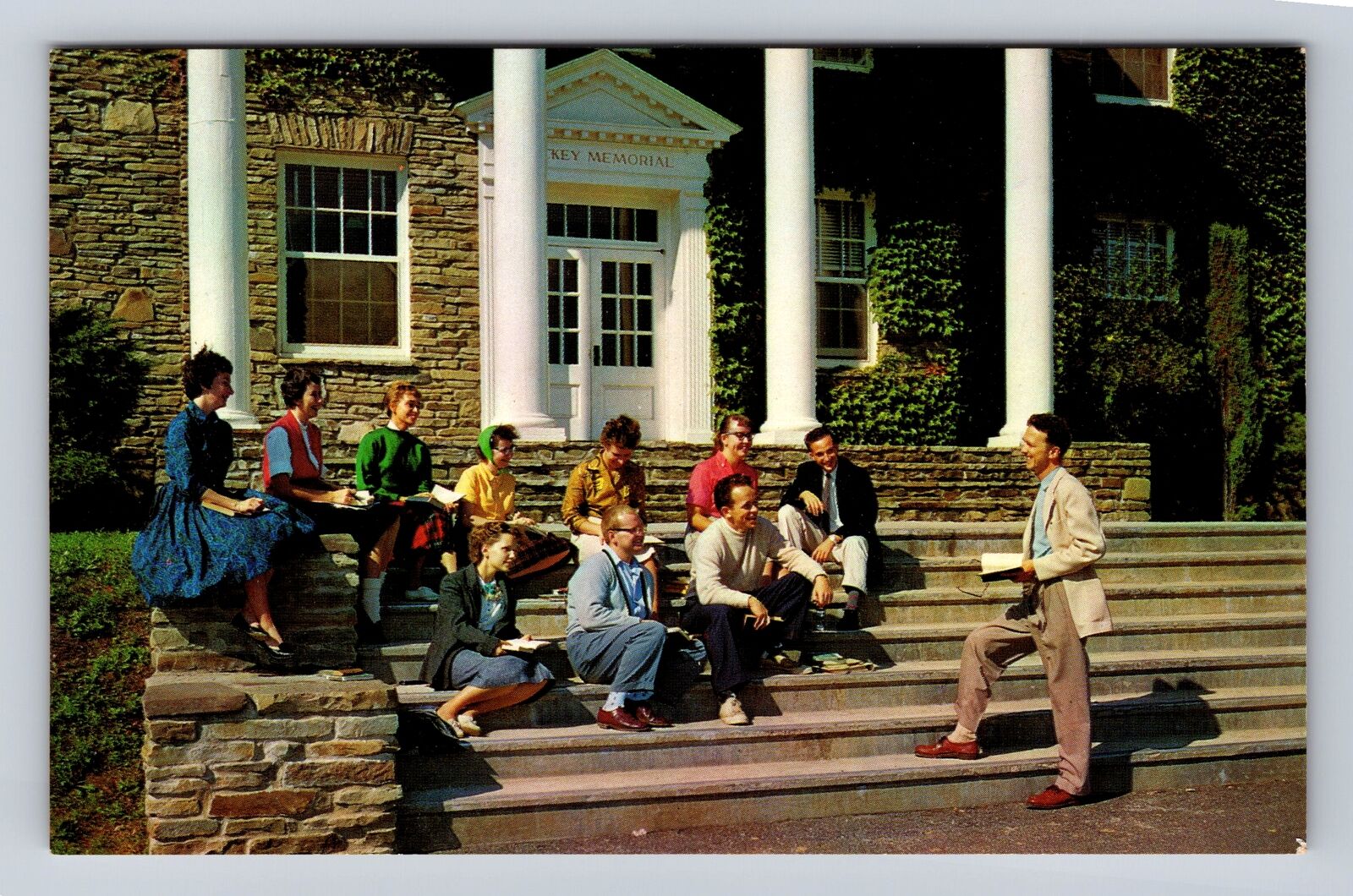 Houghton NY-New York, Houghton College, Luckey Memorial, Vintage Postcard
