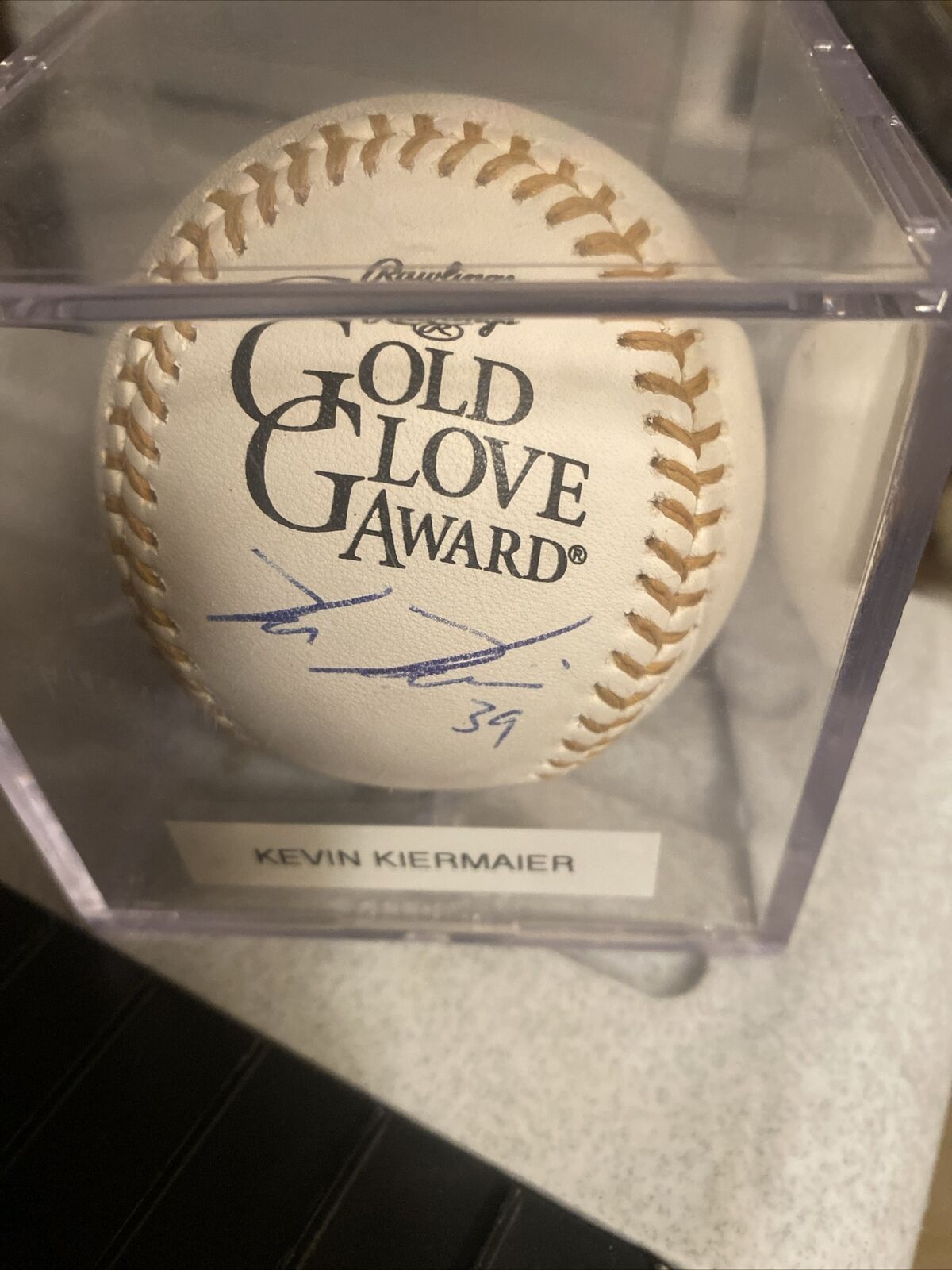 Kevin Kiermaier Signed Gold Glove Award Romlb Baseball