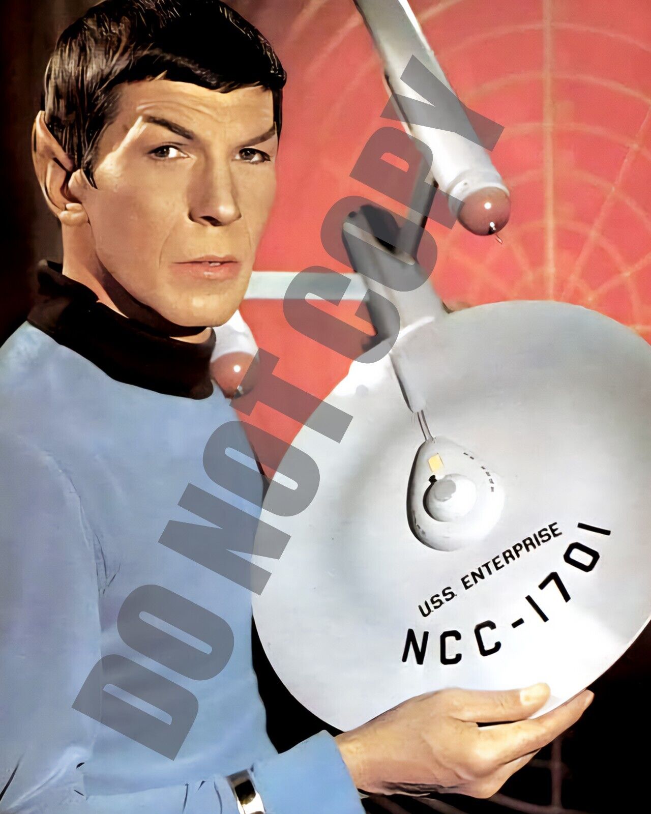 1960\'s Sci-Fi STAR TREK TV Show Spock Holding Enterprise Model 8x10 Photo