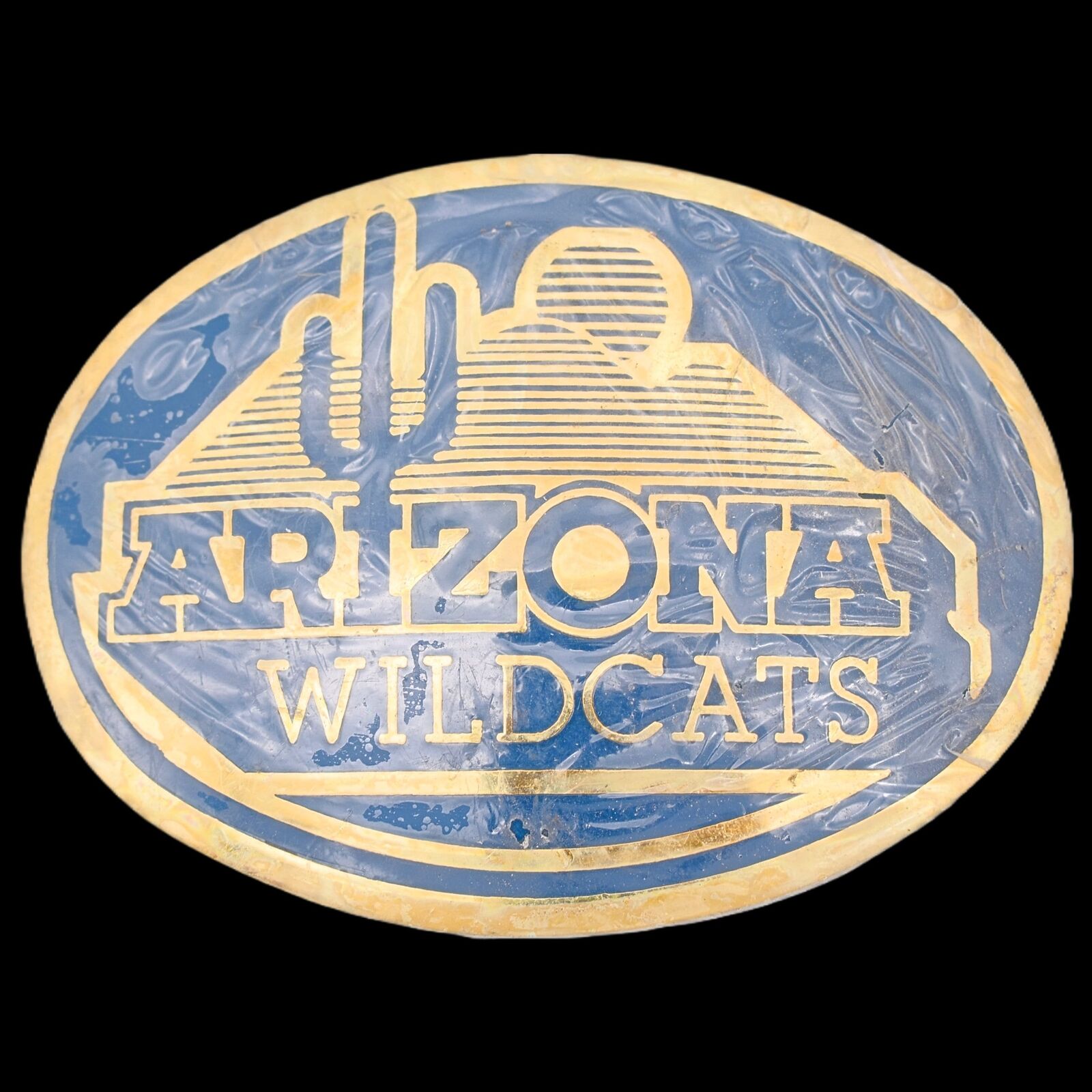 Arizona Wildcats University Arizona Solid Brass Gold Plate Vintage Belt Buckle