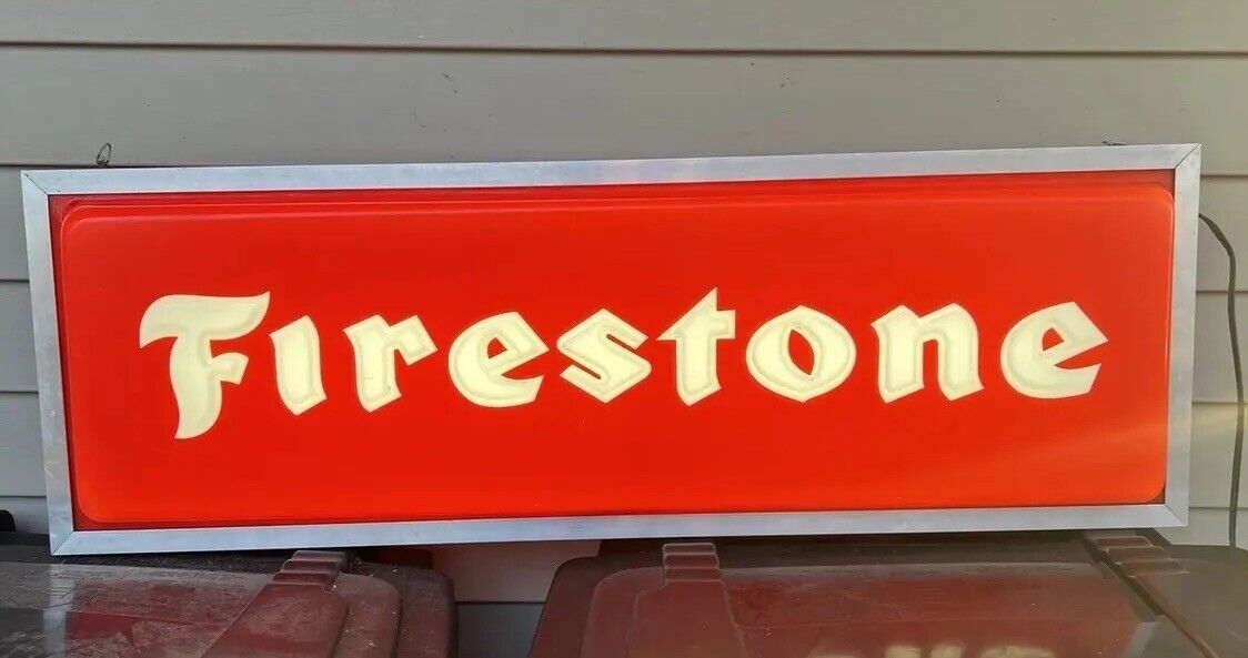 FIRESTONE Tires  3’ X 1’ Double Sided Dealer Sign Lighted