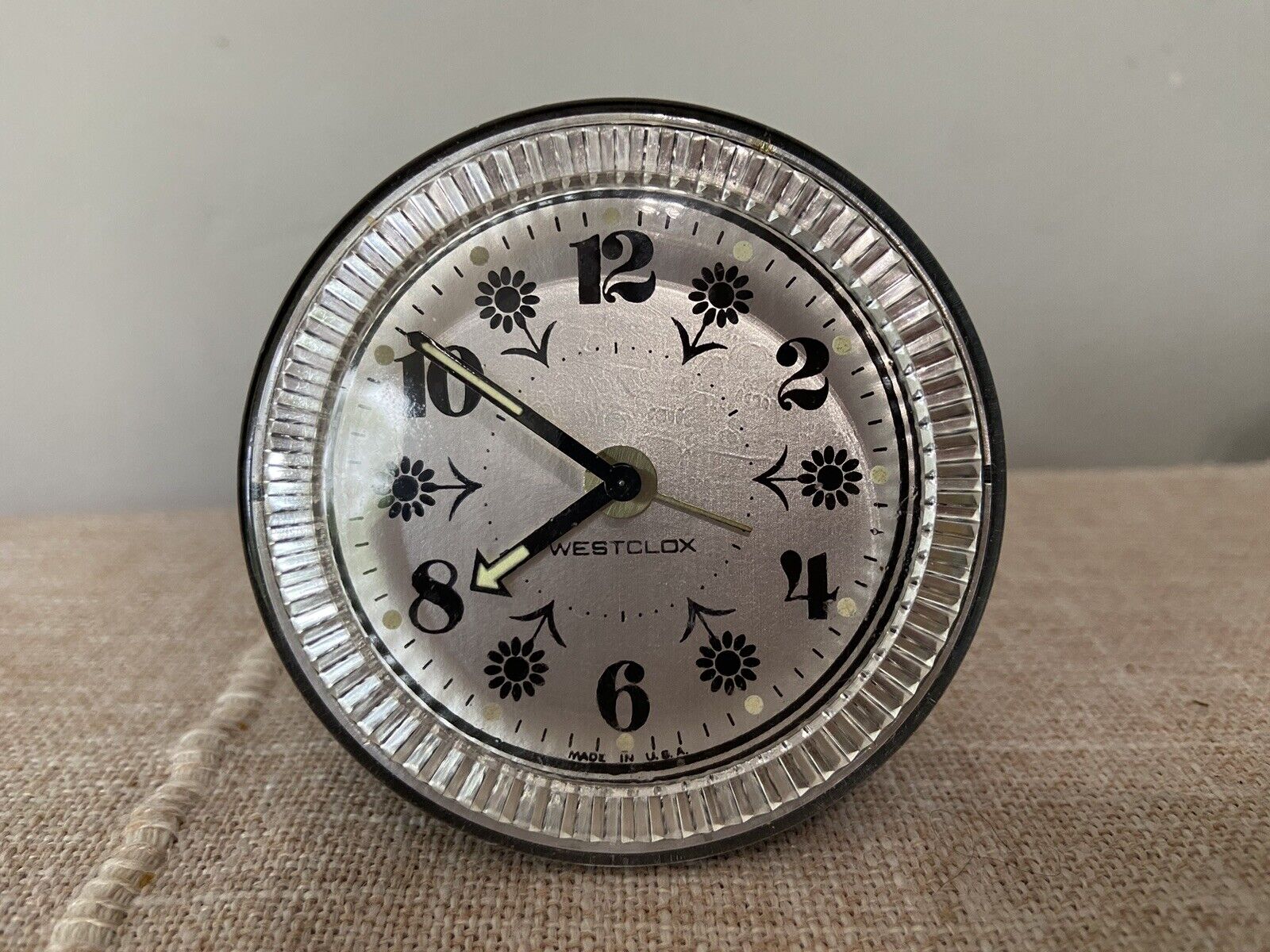 Vintage Westclox Flower Clock WORKS Wind Up, MCM Retro Decor