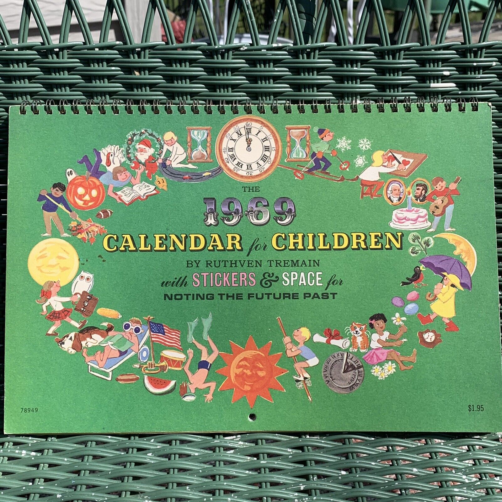 Vintage 1969 full 12 months Calendar By Ruth Tremain in Very Good Condition