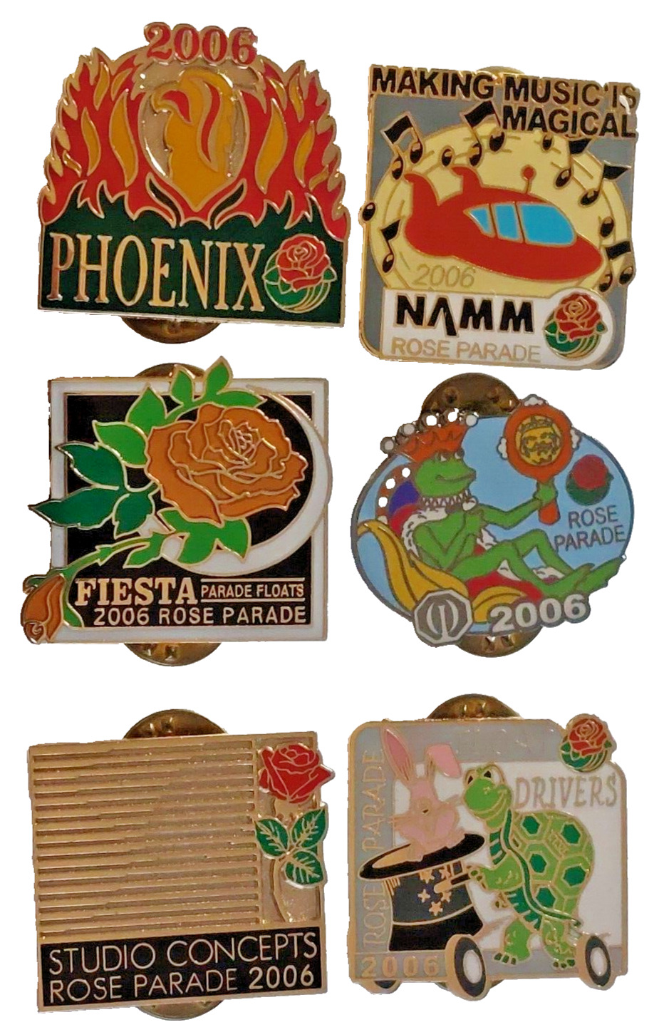 Rose Parade 2006 117th Tournament of Roses Lapel Pins Lot of 6 (106)