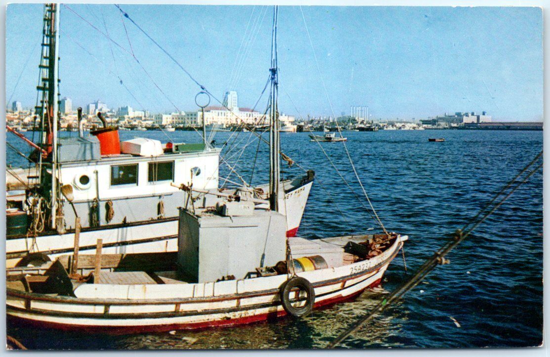 San Diego harbor showing part of the picturesque fishing fleet - San Diego, CA
