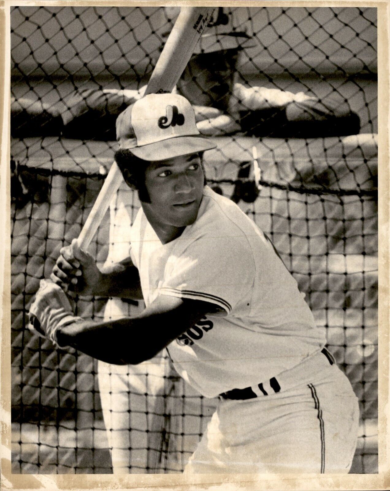 LG896 1973 Original Photo PEPE MANGUAL Outfielder for MONTREAL EXPOS Batting