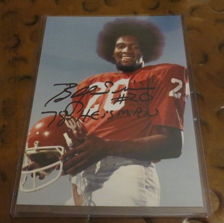 Billy Sims running back Heisman Oklahoma signed autographed photo 3 x Pro Bowl