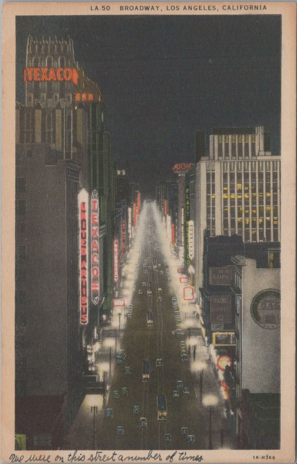 Postcard Broadway Los Angeles CA 