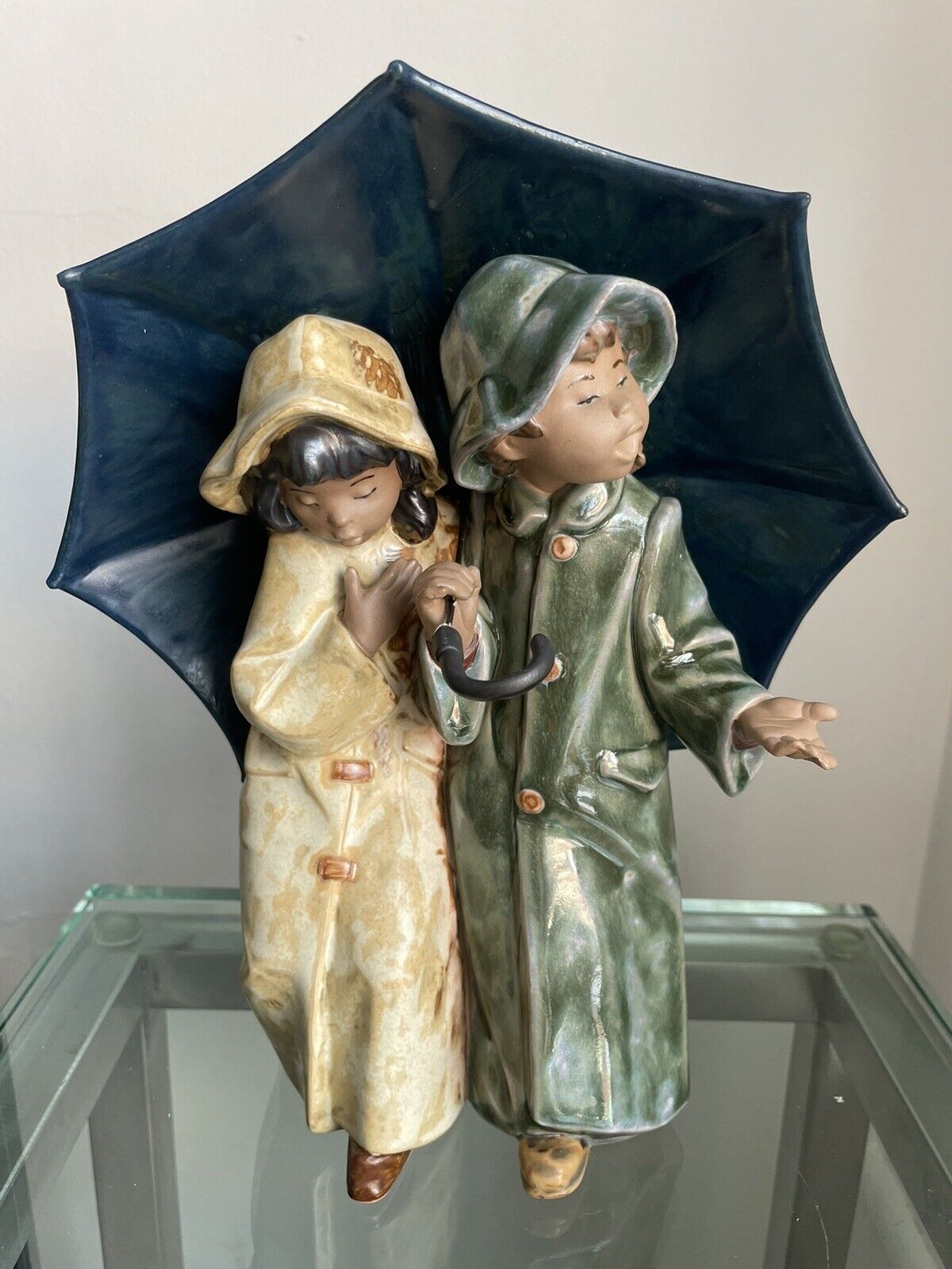 Lladro Collectible Figurine “Under The Rain”. Rare Figurine